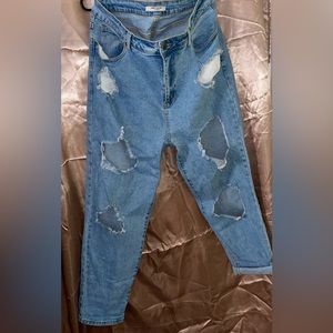 Distressed Mom Jeans